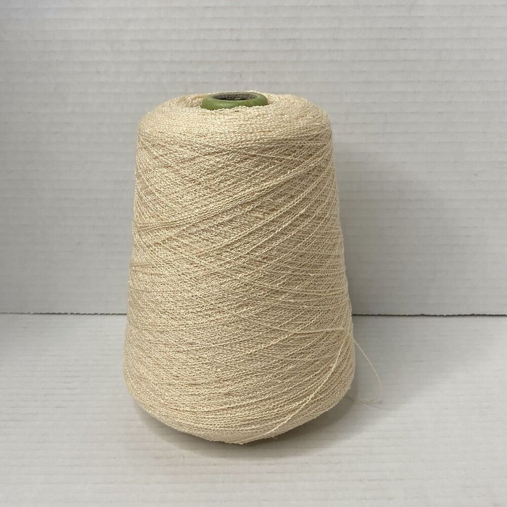 Hobby Lobby Hand Knitting Machine Yarn Cone Cream Acrylic Nylon 1 lb 1.6 oz